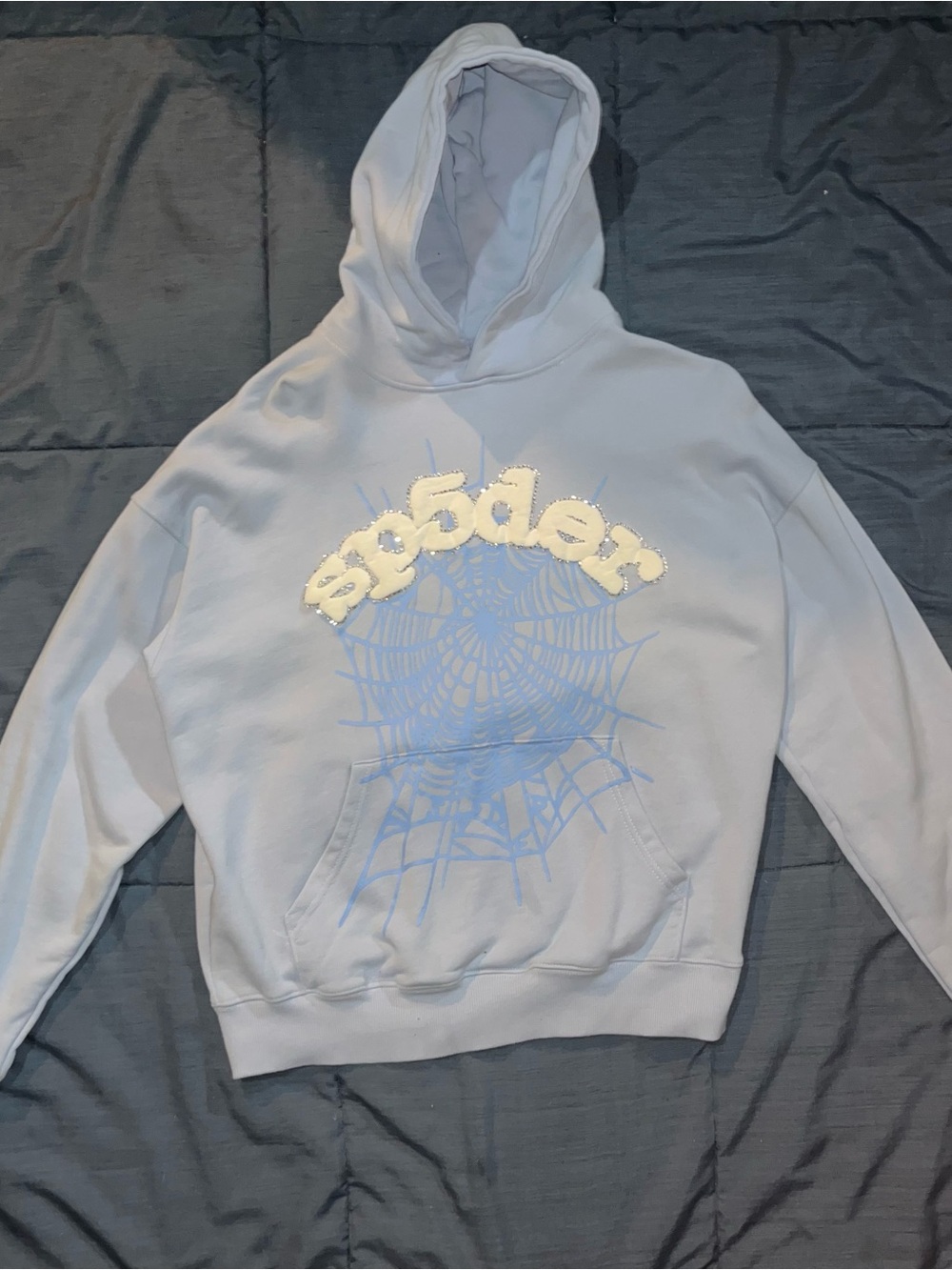 LIGHT BLUE SP5DER HOODIE